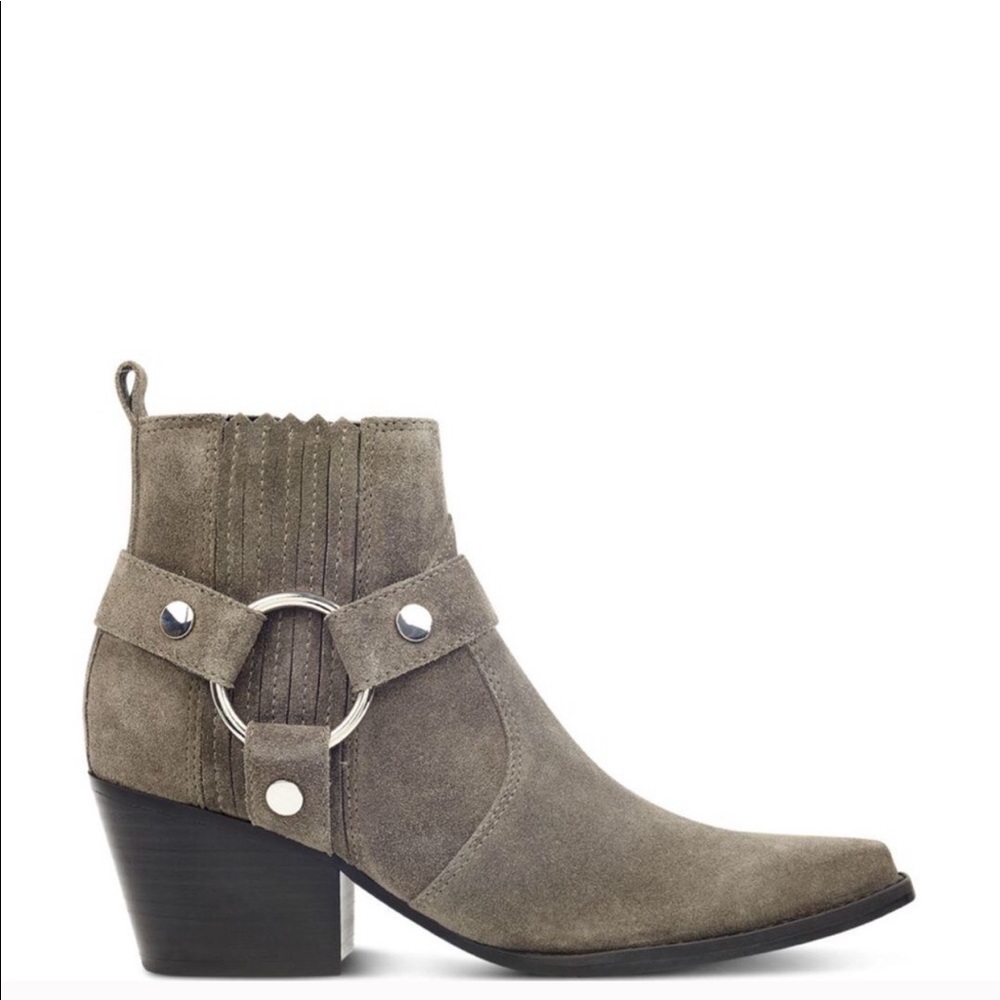 Marc Fisher halie gray suede ankle boot bootie